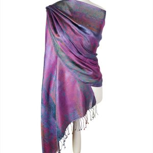 alt="Jedwabny szal z wzorem orientalnym 70x200"