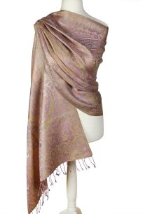 alt="Jedwabny szal z wzorem orientalnym 70x200"