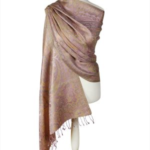 alt="Jedwabny szal z wzorem orientalnym 70x200"