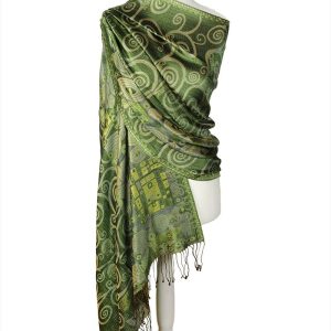 alt="Jedwabny szal z wzorem orientalnym 70x200"