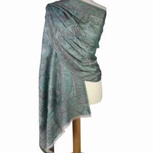 alt="szal kaszmirowy damski niebieski duży 70x200"