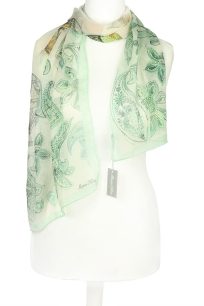 alt="szalik z jedwabiu Marina D'Este włoski miętowy, damski elegancki, naturalny jedwab"