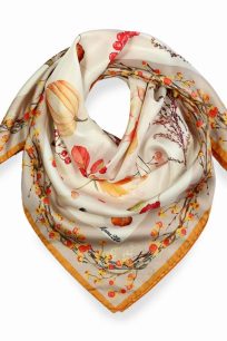 alt="Elegancka apaszka jedwabna włoska oryginalna Marina D'Este 90x90"