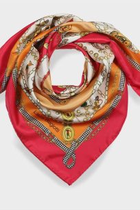 Luksusowa apaszka jedwabna Laura Biagiotti 90x90 różowa"