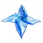 Niebieska chusta jedwabna 140x140 inspirowana oceanem