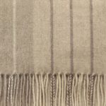 Beżowy szalik kaszmirowy męski w pasy 30 × 150 cm – 100% kaszmir