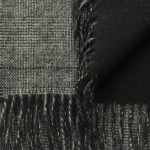 Kaszmirowy szalik męski dwustronny z frędzlami w kratę- 100% kaszmiru 30x180cm