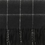 Czarny kaszmirowy szalik męski w kratę 30 × 170 cm – 100% kaszmir