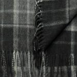 Szary kaszmirowy szalik męski w kratę 30x150 cm – elegancki szalik z kaszmiru