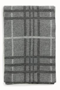 Ciepły męski szalik kaszmirowy szary w kratę 28x170cm