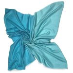 Chusta kaszmirowa 110 × 110 cm w kolorze turkusowym