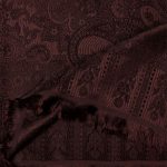 Brązowy szal jedwabny damski paisley 70x200 z naturalnego jedwabiu