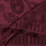 Burgundowy szal jedwabny damski paisley – elegancki szal wieczorowy do sukienki