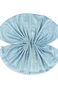 Gołębi szal jedwabny 70x200 – elegancki paisley Jamawar do sukienki