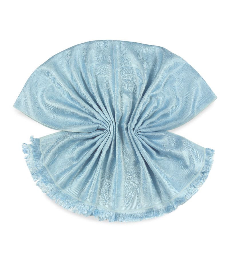 Gołębi szal jedwabny 70x200 – elegancki paisley Jamawar do sukienki