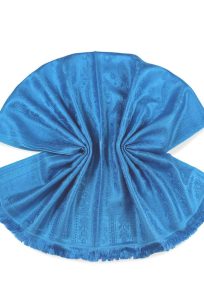 Niebieski szal z naturalnego jedwabiu paisley – elegancki szal damski do sukienki