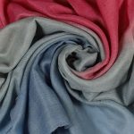Szal kaszmirowy damski malinowy ombre – 100% kaszmir 70x200