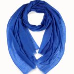 Niebieski szal kaszmirowy mgiełka 70x200 – 100% naturalny kaszmir