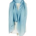 Elegancki gołębi szal wełniany damski 70x200 cm z wełny merino i jedwabiu