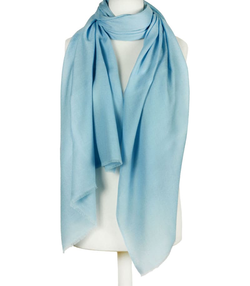Elegancki gołębi szal wełniany damski 70x200 cm z wełny merino i jedwabiu