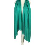Szmaragdowy szal z wełny merino premium – elegancki szal damski 70x200