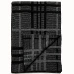 Czarny szalik kaszmirowy męski w kratę 30x170 cm – 100% kaszmir