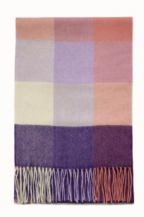 Fioletowy damski szalik z naturalnego kaszmiru 30 × 170 cm