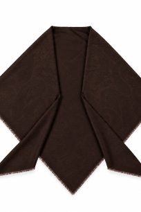 Brązowa chusta kaszmirowa damska 140 × 150 cm ze 100% kaszmiru premium