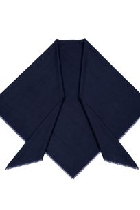Granatowa chusta kaszmirowa damska 100% kaszmiru premium 140 × 150 cm z orientalnym wzorem jamawar