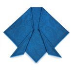 Niebieska chusta kaszmirowa premium jamawar 140 × 150 cm – do eleganckiego płaszcza