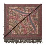 Ciepła, duża chusta wełniana damska 140x140 cm z orientalnym wzorem paisley, elegancka chusta na szyję i ramiona.
