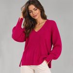 Różowy sweter kaszmirowy damski 100% kaszmir