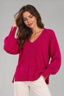 Różowy sweter kaszmirowy damski 100% kaszmir
