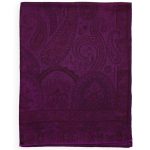 Fioletowy szal kaszmirowy damski 100% kaszmir premium 70 × 200 cm z orientalnym wzorem