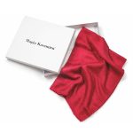 Malinowy szal kaszmirowy damski jamawar 100% kaszmir premium w eleganckim pudełku na prezent Magia Kaszmiru